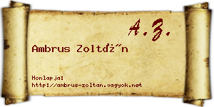 Ambrus Zoltán névjegykártya