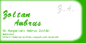 zoltan ambrus business card